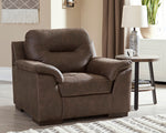 Maderla Walnut Faux Leather Chair