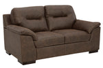 Maderla Walnut Faux Leather Loveseat