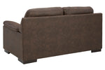 Maderla Walnut Faux Leather Loveseat