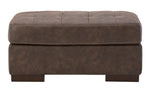 Maderla Walnut Faux Leather Ottoman