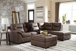 Maderla Walnut Oversized Accent Ottoman