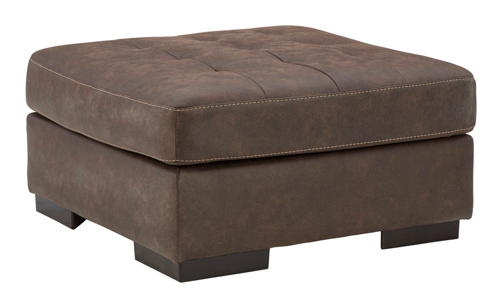 Maderla Walnut Oversized Accent Ottoman