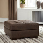 Maderla Walnut Oversized Accent Ottoman