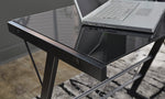 Mallistron Black Glass/Steel L-Desk