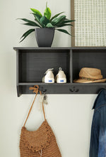 Mansi Gray Wood 3-Cube Wall Shelf