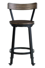 Melenski 2 Grayish Brown Swivel Bar Stools