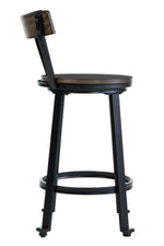 Melenski 2 Grayish Brown Swivel Bar Stools