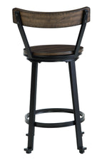 Melenski 2 Grayish Brown Swivel Bar Stools