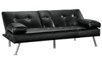 Mirclay Ebony Faux Leather Flip Flop Sofa