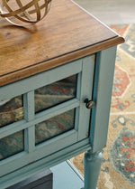 Mirimyn Brown/Teal Wood Accent Cabinet