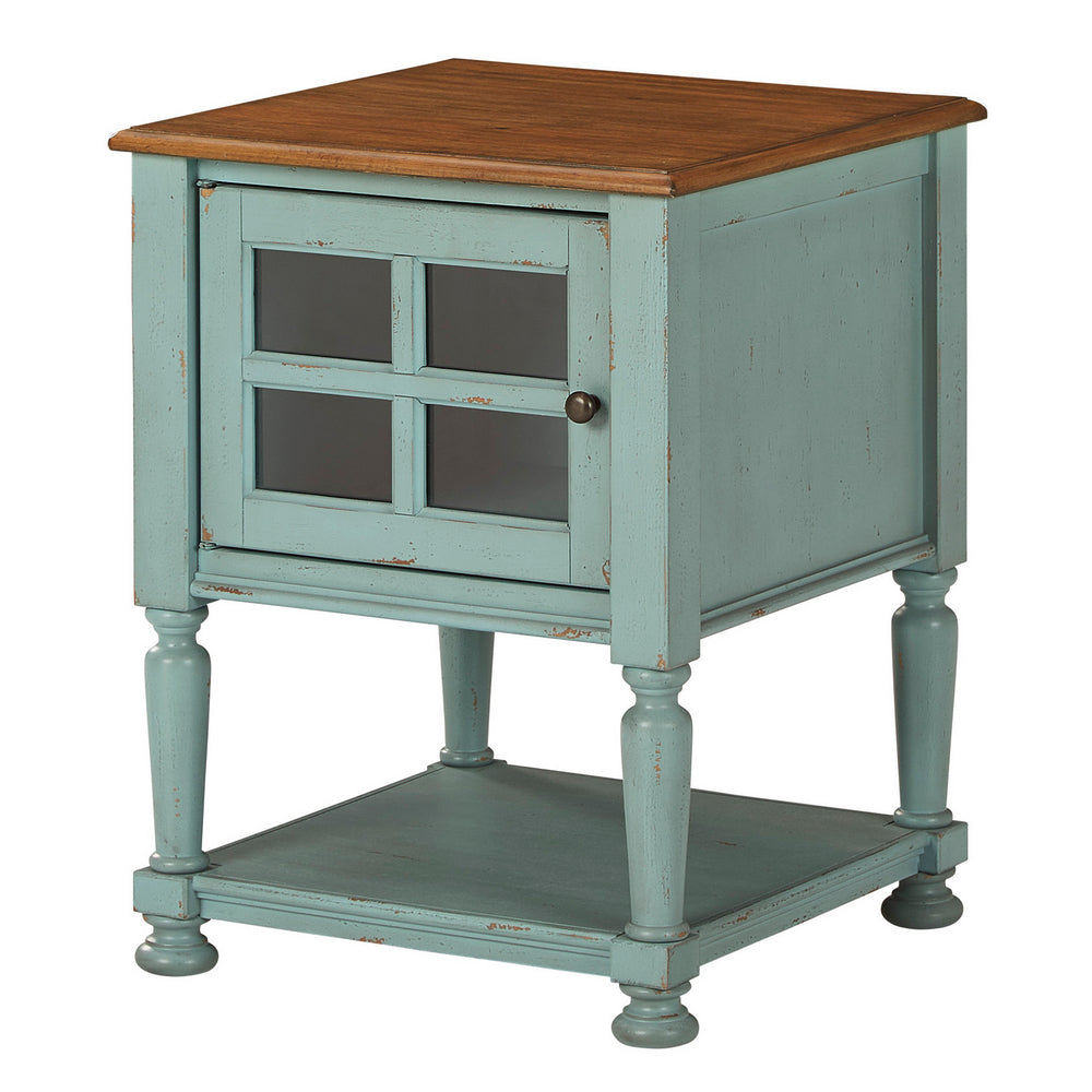 Mirimyn Brown/Teal Wood Accent Cabinet