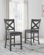 Myshanna 2 Gray Counter Height Chairs