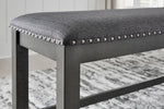 Myshanna Gray Counter Height Bench