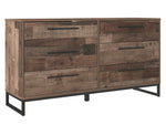 Neilsville Multi Gray Wood 6-Drawer Dresser