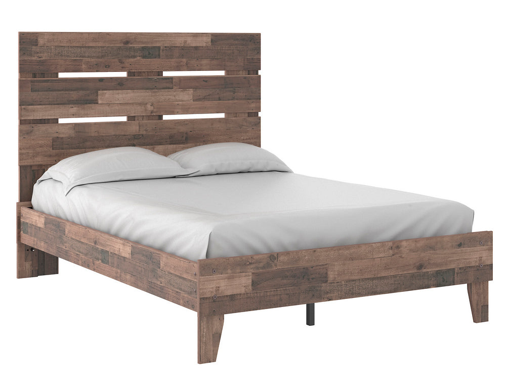 Neilsville Multi Gray Wood Full Platform Bed with Headboard