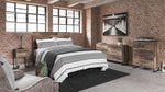 Neilsville Multi Gray Wood Full Platform Bed with Headboard