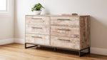 Neilsville Whitewash Wood 6-Drawer Dresser