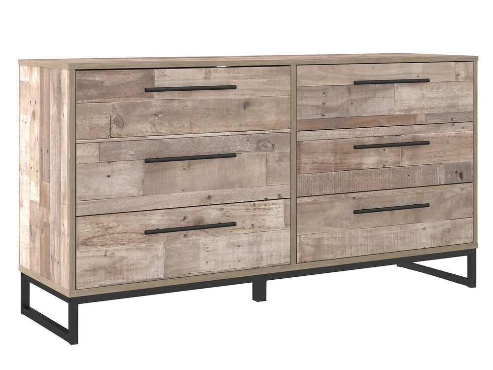 Neilsville Whitewash Wood 6-Drawer Dresser