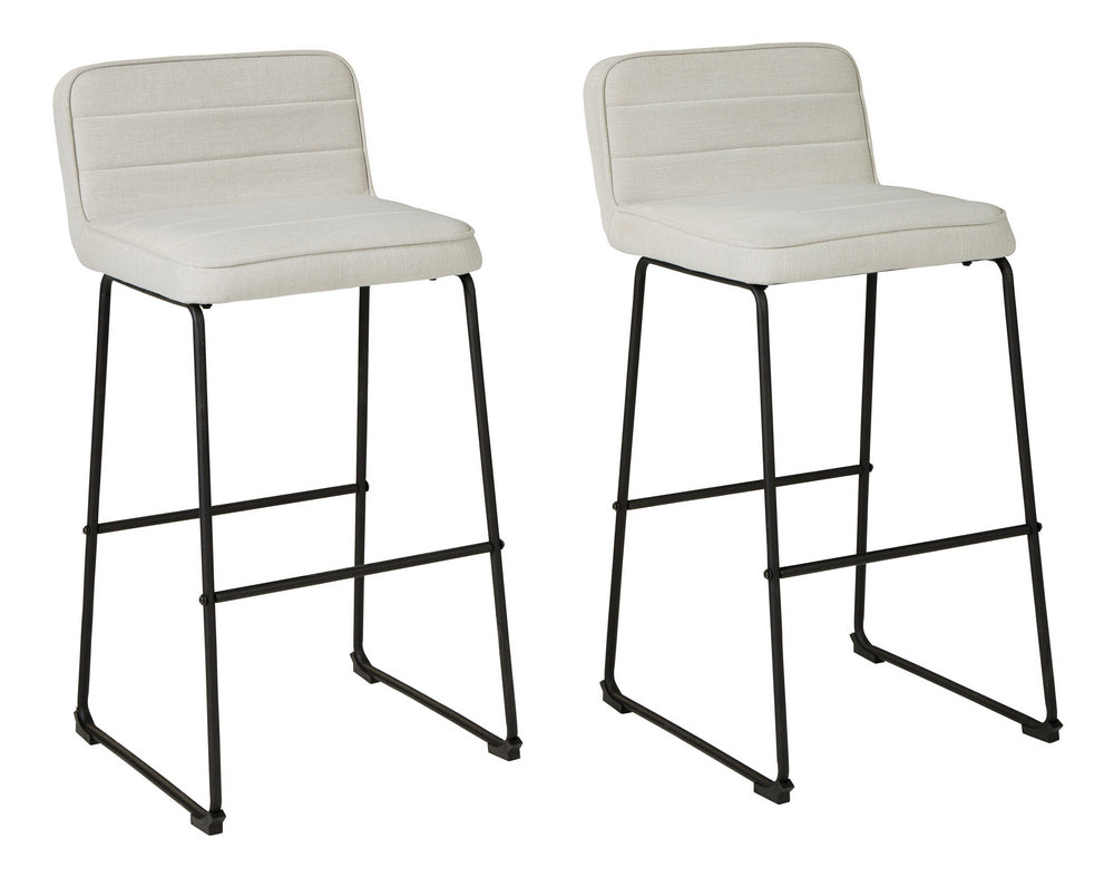 Nerison 2 Beige Fabric Tall Bar Stools