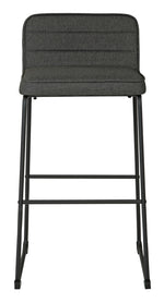 Nerison 2 Gray Fabric Tall Bar Stools