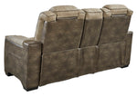 Next-Gen DuraPella Modern Sand Faux Leather Power Recliner Loveseat