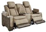 Next-Gen DuraPella Modern Sand Faux Leather Power Recliner Loveseat