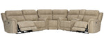 Next-Gen DuraPella Sand Faux Leather Power Recliner Sectional Sofa