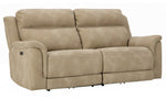 Next-Gen DuraPella Sand Faux Leather Power Recliner Sectional Sofa