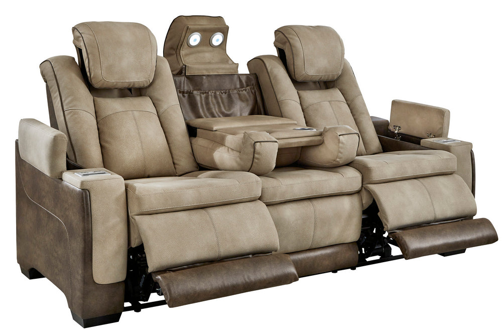 Next-Gen DuraPella Modern Sand Faux Leather Power Recliner Sofa