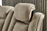 Next-Gen DuraPella Modern Sand Faux Leather Power Recliner Sofa