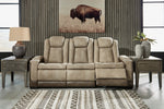 Next-Gen DuraPella Modern Sand Faux Leather Power Recliner Sofa