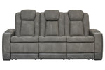 Next-Gen DuraPella Modern Slate Faux Leather Power Recliner Sofa