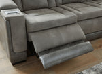 Next-Gen DuraPella Modern Slate Faux Leather Power Recliner Sofa