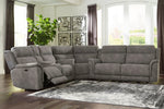 Next-Gen DuraPella Slate Faux Leather Power Recliner Sectional Sofa