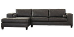 Nokomis 2-Pc Charcoal Faux Leather LAF Sectional Sofa