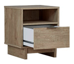 Oliah Natural Tone Wood 1-Drawer Nightstand