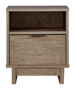 Oliah Natural Tone Wood 1-Drawer Nightstand