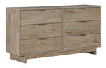 Oliah Natural Tone Wood 6-Drawer Dresser