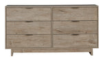 Oliah Natural Tone Wood 6-Drawer Dresser