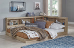 Oliah Natural Tone Wood Full Bookcase Bed