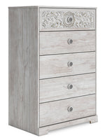 Paxberry Replicated Whitewash Wood 5-Drawer Chest