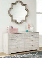 Paxberry Replicated Whitewash Wood 6-Drawer Dresser