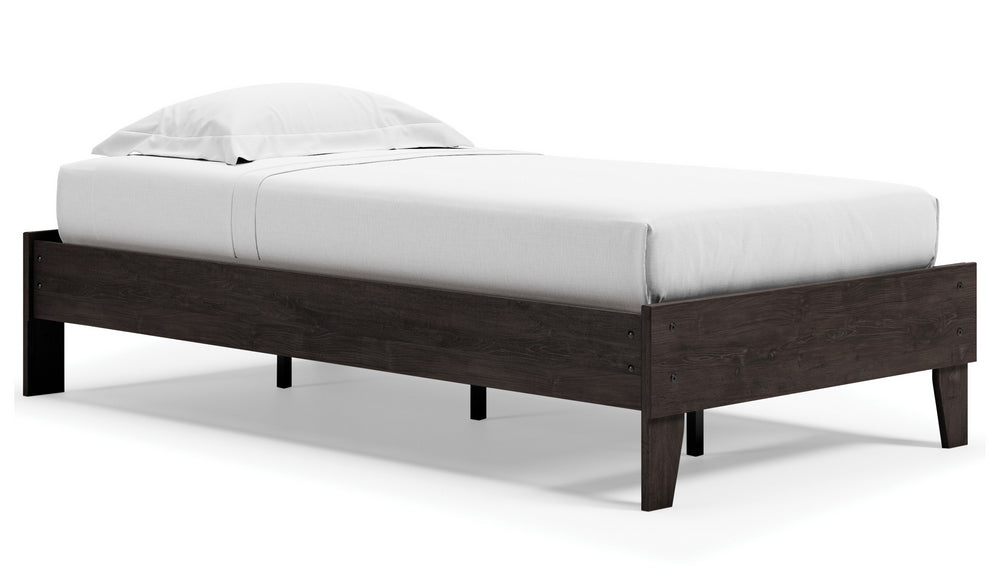 Piperton Black Wood Twin Platform Bed