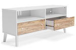 Piperton Natural/White Wood Medium TV Stand