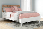 Piperton Natural/White Wood Full Platform Bed