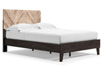 Piperton Natural/Black Wood Full Platform Bed