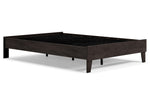 Piperton Natural/Black Wood Full Platform Bed