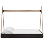 Piperton Natural/Black Wood Full Tent Bed