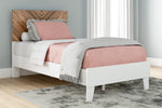 Piperton Natural/White Wood Twin Platform Bed