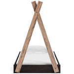 Piperton Natural/Black Wood Twin Tent Bed